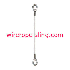 1/4" x 5 ft Single Leg Thimbled Eye Wire Rope Sling - 1300 lbs WLL