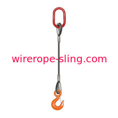 Oval Master Wire Rope Slings With Hooks 1 Leg 1300 Lbs WLL For Common Hitches