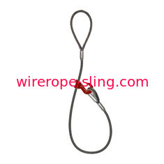 Single Leg Wire Rope Choker Sling , Steel Wire Sling Metal Load Tag 2200 lbs WLL