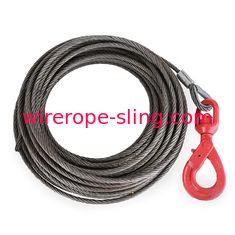 30 M Fiber Core Wire Rope , Steel Wire Cable With Self Locking Swivel Hooks