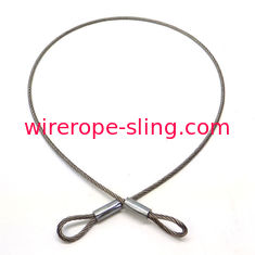 Stainless Steel 7x19 Wire Rope Slings Strand Core 1-3/8" Eyes 45" Length