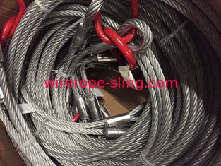 Two Legs Wire Rope Cable , Braided Steel Cable 6x19 Class Double Leg DOS