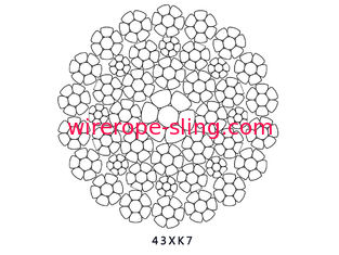 43 X K7 Compacted Wire Rope Anti Rotation 16mm - 40mm Diameter For Tower Crane