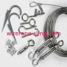 Outdoor Wire Rope Tension Kit Weatherproof Strand For Turnbuckle And Hook