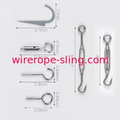 Outdoor Wire Rope Tension Kit Weatherproof Strand For Turnbuckle And Hook