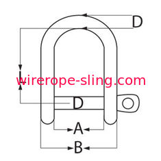 Grade 316 Stainless Rigging Hardware , Screw Pin D Shackle Precision Dimensions