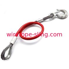 11mm Towing Trailer Breakaway Cable Red Pu Coated With Heavy Duty Snap Hook