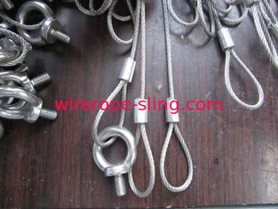Clear Galvanized Wire Rope Sling Steel Material 2.0mm With Loop / Eye Thimble