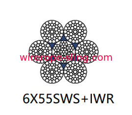 Offshore Anchor Lifting Steel Wire Rope Non Rotating 6 X 55 Sws 30mm - 120mm