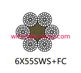 Offshore Anchor Lifting Steel Wire Rope Non Rotating 6 X 55 Sws 30mm - 120mm