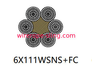 Compacted Stranded Steel Wire Rope High Performance 6 X 111 Wsns Iso9001 Approval