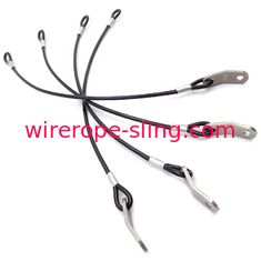 7*7 316 Stainless Steel Single Leg Wire Rope Sling , Rigging Slings With Stainless Tab