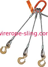 Three Leg Wire Cable Sling Eye Hooks With Safety Latches 1-3/4" Oblong Master Link