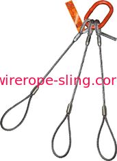 3- Leg Wire Rope Sling Flemish Loop Ends Heavy Duty Top Thimbles Oblong Master Link