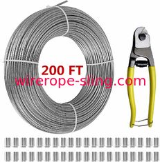 T316 Stainless Steel 1/8" Aircraft Wire Rope For Cable Railing Kits 200 FT