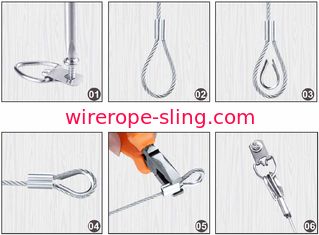 Picture Hanging Kit 7x7 Stainless Steel Wire Rope & Fittings Supports Up To 33 Lbs