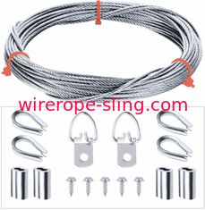 Picture Hanging Kit 7x7 Stainless Steel Wire Rope & Fittings Supports Up To 33 Lbs