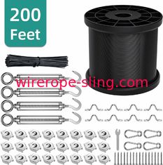 Vinyl - Coated 304 Stainless Wire Rope Assemblies With Fittings For Construction