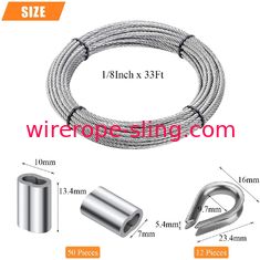 Cable Railing Kits 1/8" 33Ft 1.5 Mm Wire Rope