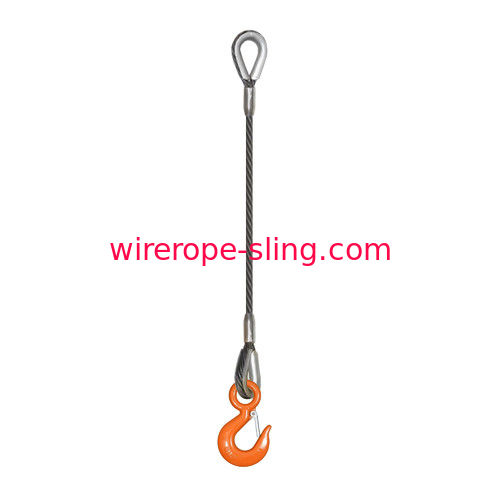 Light Thimble Eye Wire Rope High Bending Fatigue Strength For Hoists / Cranes / Lifts