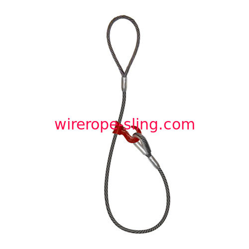 Single Leg Wire Rope Choker Sling , Steel Wire Sling Metal Load Tag 2200 lbs WLL