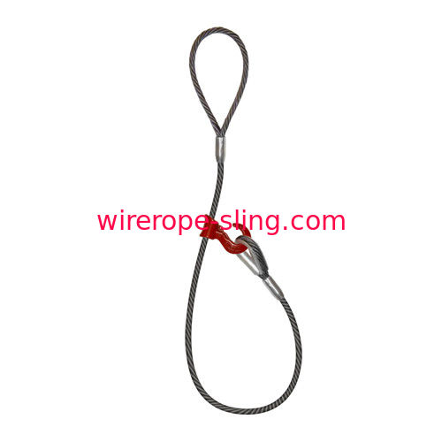 Single Leg Wire Rope Choker Sling , Steel Wire Sling Metal Load Tag 2200  lbs WLL