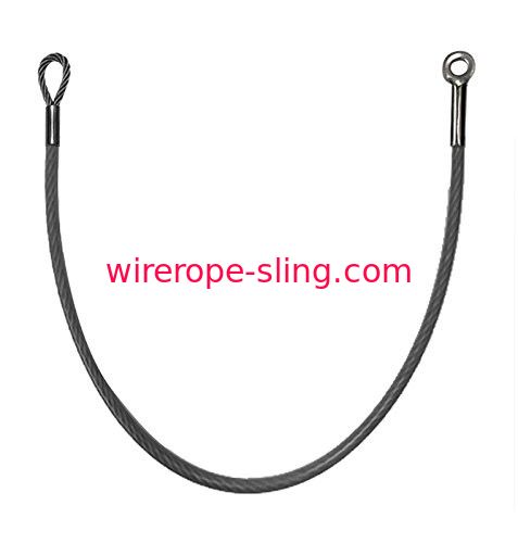 Nylon Coated Wire Rope Galvanized Light Weight With Eye Stake Cable Assembly