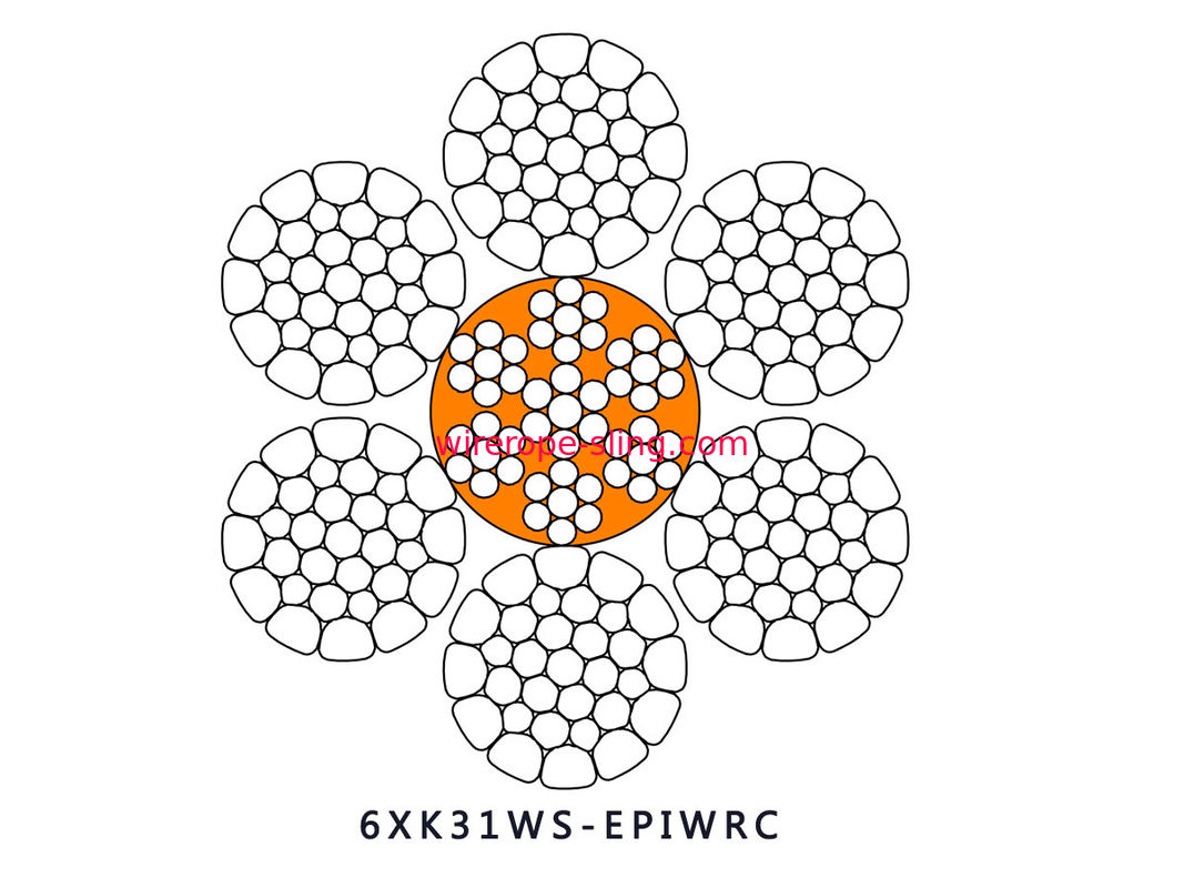 Compacted Steel Wire Rope 6 X K31WS - EPIWRC Cushioned Core With Plastic Injection Steel Core