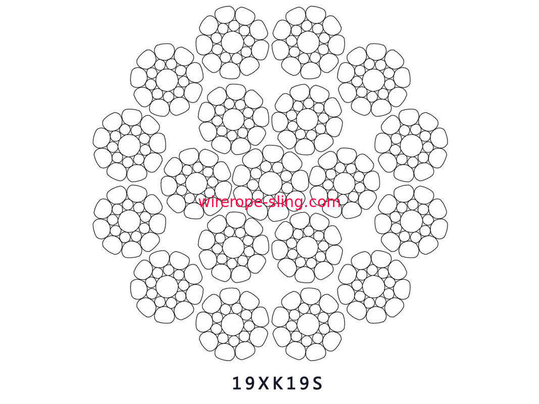 Main Auxiliary Lifting Rope , Multi Strand Rope 19 X K19S Corrosion Resistance