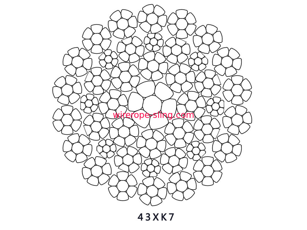 43 X K7 Compacted Wire Rope Anti Rotation 16mm - 40mm Diameter For Tower Crane