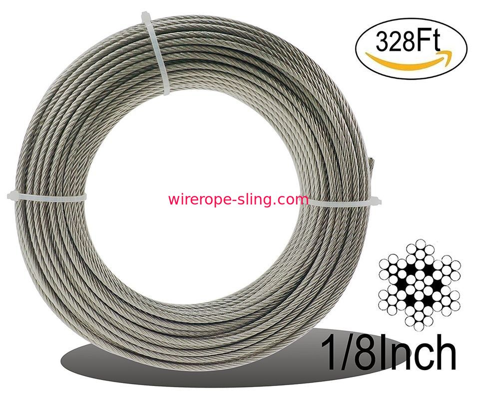Stainless Steel Aircraft Cable 7 X 7 Rope For Railing / Decking / Diy Balustrade