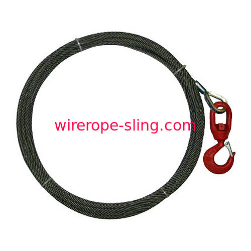 Spring Loaded Latch Rope , Wire Rope Winch Swivel Hook Multiple Sizes For Tow Truck