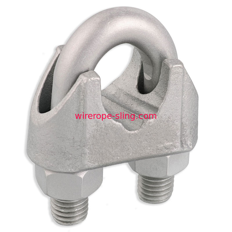 Malleable Galvanized Wire Rope Clamps , U Bolt Nuts For Vinyl Coated Cable