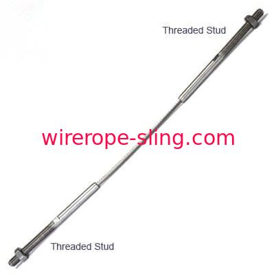Commercial Steel Cable Hardware , Wire Rope Stud Threaded 316 Grade Stainless Steel