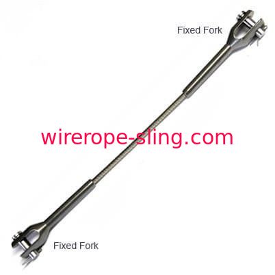 Fixed Fork Wire Rope End Fittings , 316 Grade Flexible Wire Rope Accessories