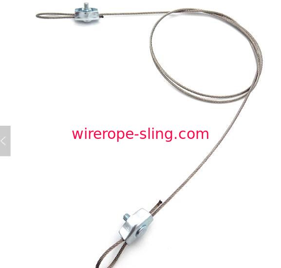 Lighting Steel Wire Rope Sling Diameter 1.5mm With Screw Clamp 7 X 7 Construction