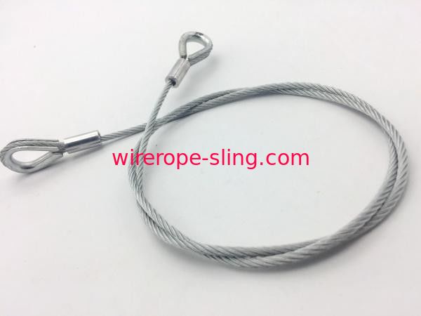 Clear Galvanized Wire Rope Sling Steel Material 2.0mm With Loop / Eye Thimble