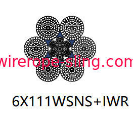 Compacted Stranded Steel Wire Rope High Performance 6 X 111 Wsns Iso9001 Approval