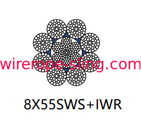 Derricking Steel Rope Cable 8 X 55 Sws Durable With Galvanized Surface