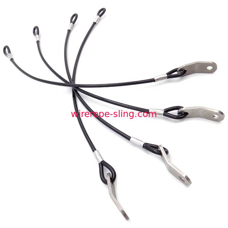 7*7 316 Stainless Steel Single Leg Wire Rope Sling , Rigging Slings With Stainless Tab