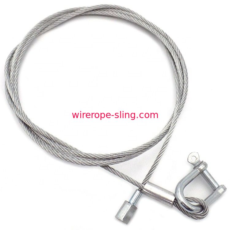 Galvanized Steel Wire Lifting Slings With Safety Steel Bottom And US Type Shackle