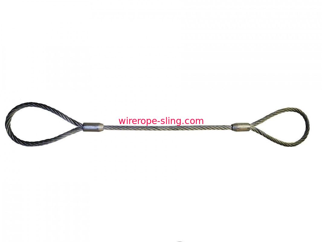 HSI 1-1/8 Diameter Single-Leg Wire Rope Sling 5 Length Eye-to-Eye Flemish Loop Ends 12 Ton Vertical Rated Capacity EIPS 6x25 IWRC 