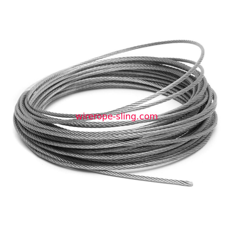 6mm SS 304 Steel Wire Rope 7x37 For Crane / Bicycle Fittings / Kitchen