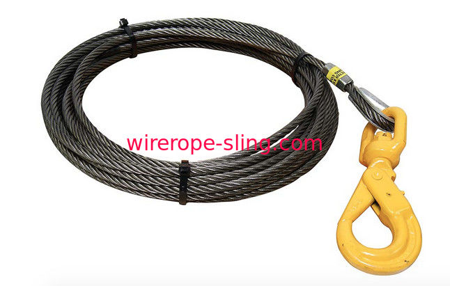 5/8" Fiber Core Wire Rope And Sling Winch Cables With Swivel Self Locking Hooks