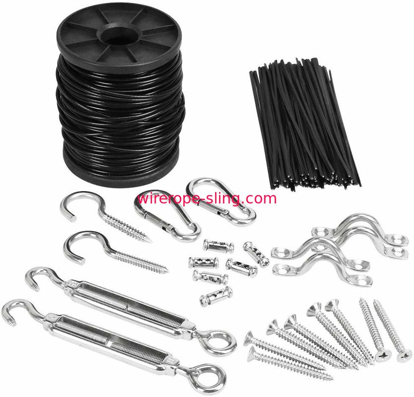 Turnbuckle Stainless Steel Wire Rope Cable Assemblies With Hooks Long Life