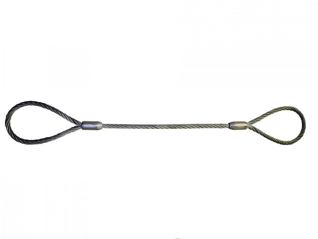 1/2 Inch Single Leg Wire Rope Sling 6x25 IWRC 3 Inch Length Eye To Eye  Flemish Loop Ends