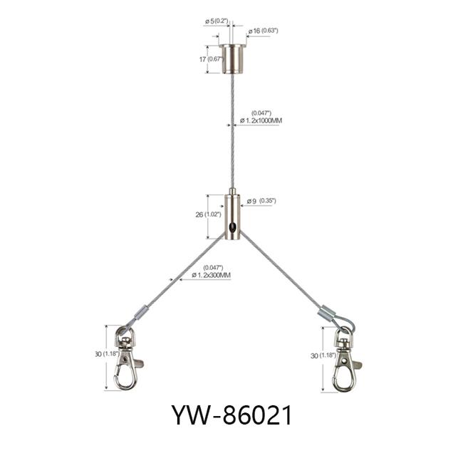 Y Type Nickel Plated Brass Art Cable Hanging And Picture Hanging System YW86021 0