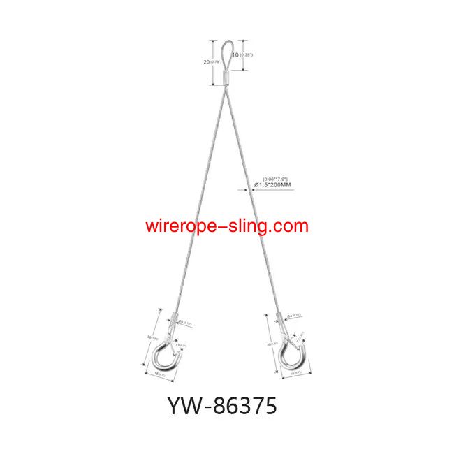 Double Mini Hook End Galvanized Steel Security Cable With Two Legs YW86375