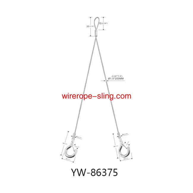 Double Mini Hook End Galvanized Steel Security Cable With Two Legs YW86375