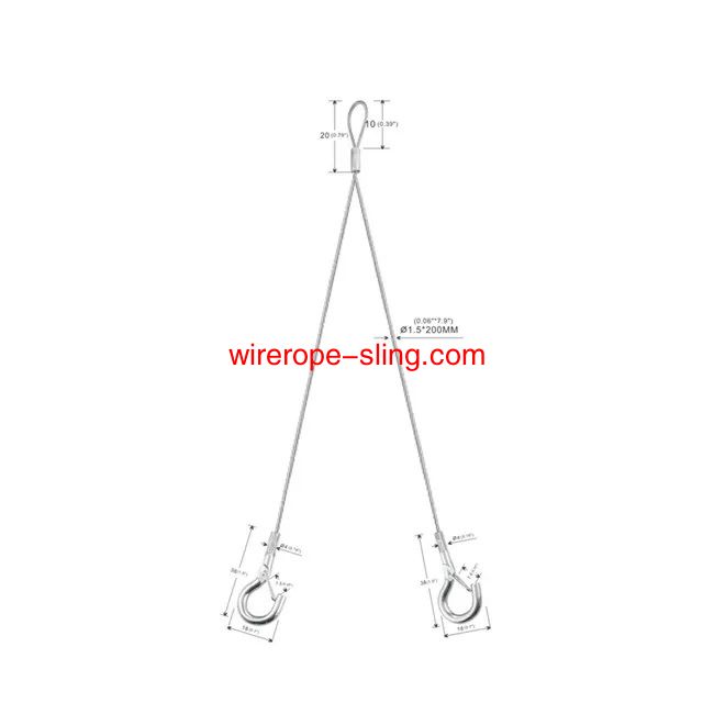 Double Mini Hook End Galvanized Steel Security Cable With Two Legs YW86375